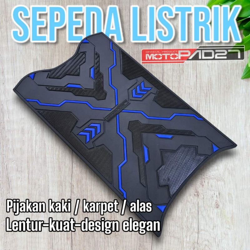 Motopad27 Karpet Sepeda listrik Karpet pijakan kaki Sepada listrik Uwinfly / df7 / df8 / goda / exotic / genio / dll / Universal semua Merek