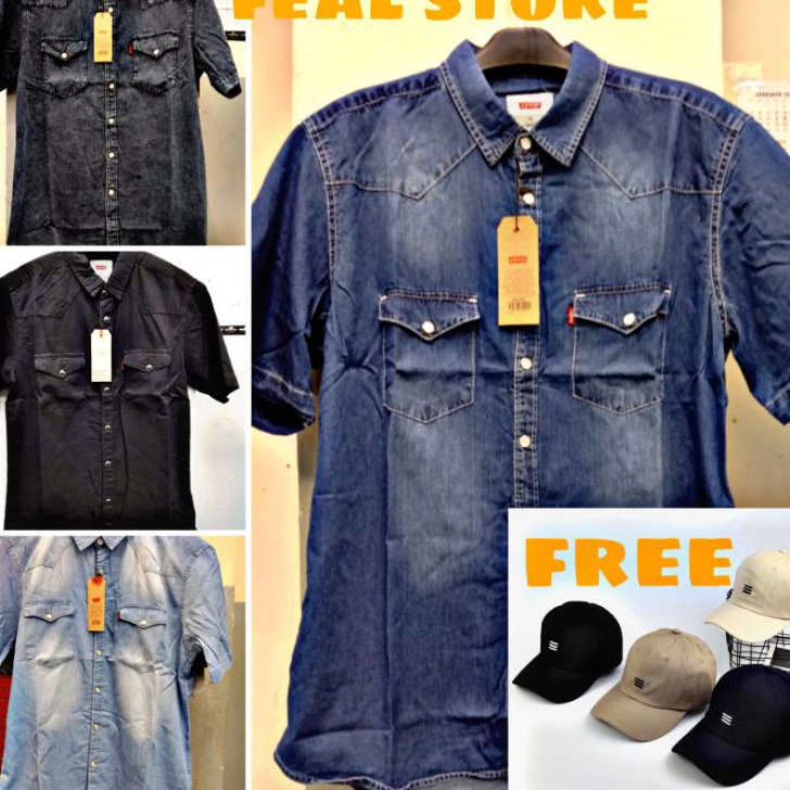 Promo KEMEJA JENS LEVIS/KEMEJA PRIA/KEMEJA LENGAN PENDEK /KEMEJA LEVIS 501/KEMEJA CASUAL/KEMEJA BRAN