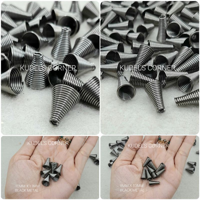 klep spiral kerucut/ penutup ujung tali/ bead cap/ end cap