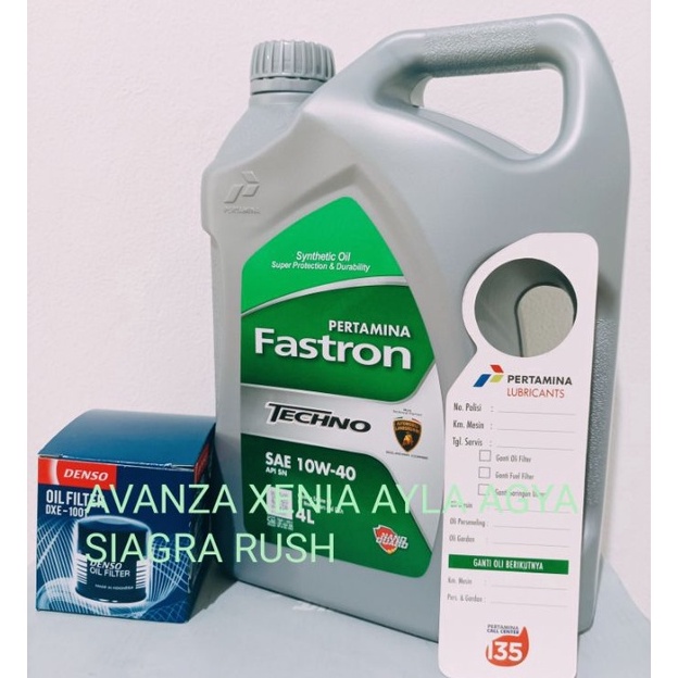 PAKET OLI FASTRON TECHNO 4L + FILTER OLI AVANZA XENIA AYLA CALYA SIAGRA RUSH TERIOS SIRION GRANDMAX 