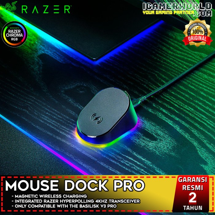 Razer Mouse Dock Pro Wireless Mouse Charging Dock For Basilisk V3 Pro