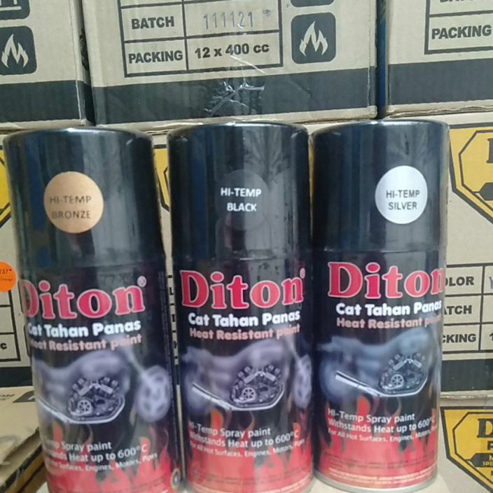 ✿ Pilox Pilok Cat Semprot Diton Hi Temp Black Hi Temp Silver Hi temp bronze 300cc