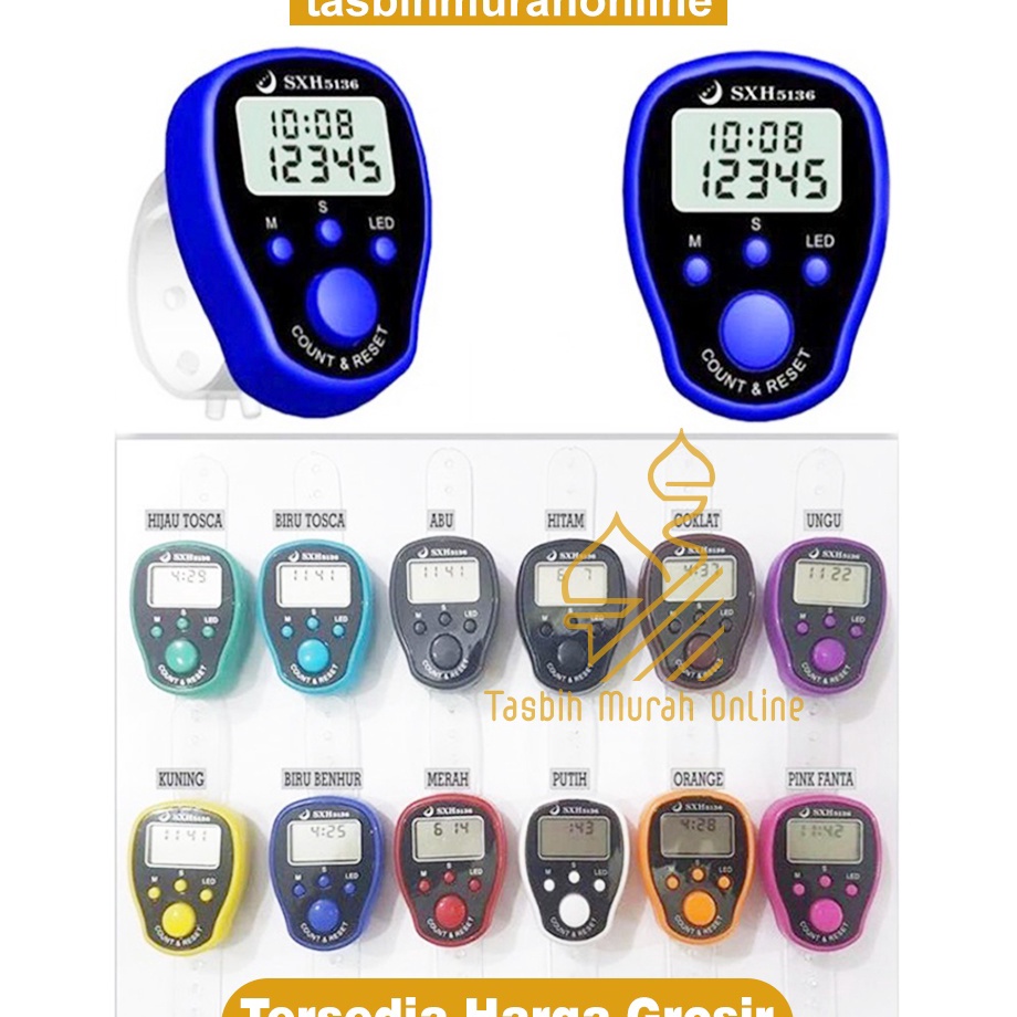 【Penjualan Terbaik】✅COD (SXH) Tasbih Digital Mini LED Tanggal + JAM / Tasbih Mini Electric Tanggal +
