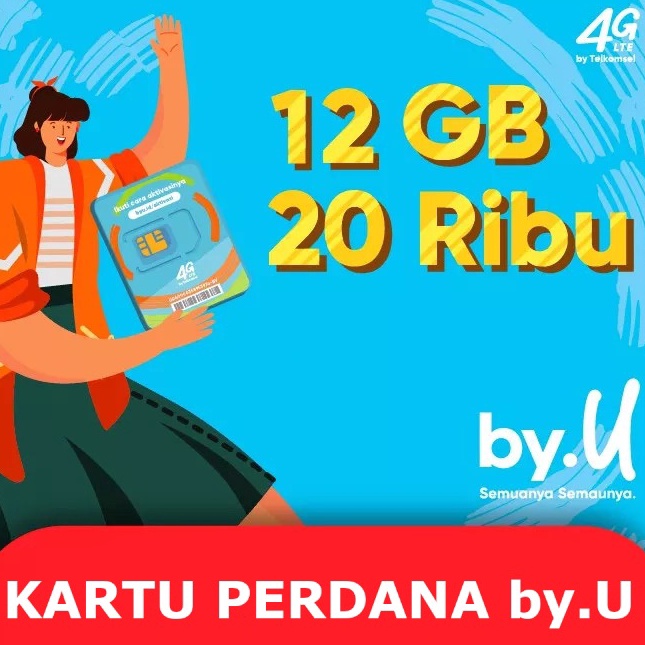FPBK8492㊍ Kartu Perdana  byU by U Kuota 12 GB 10 HARI ㊜