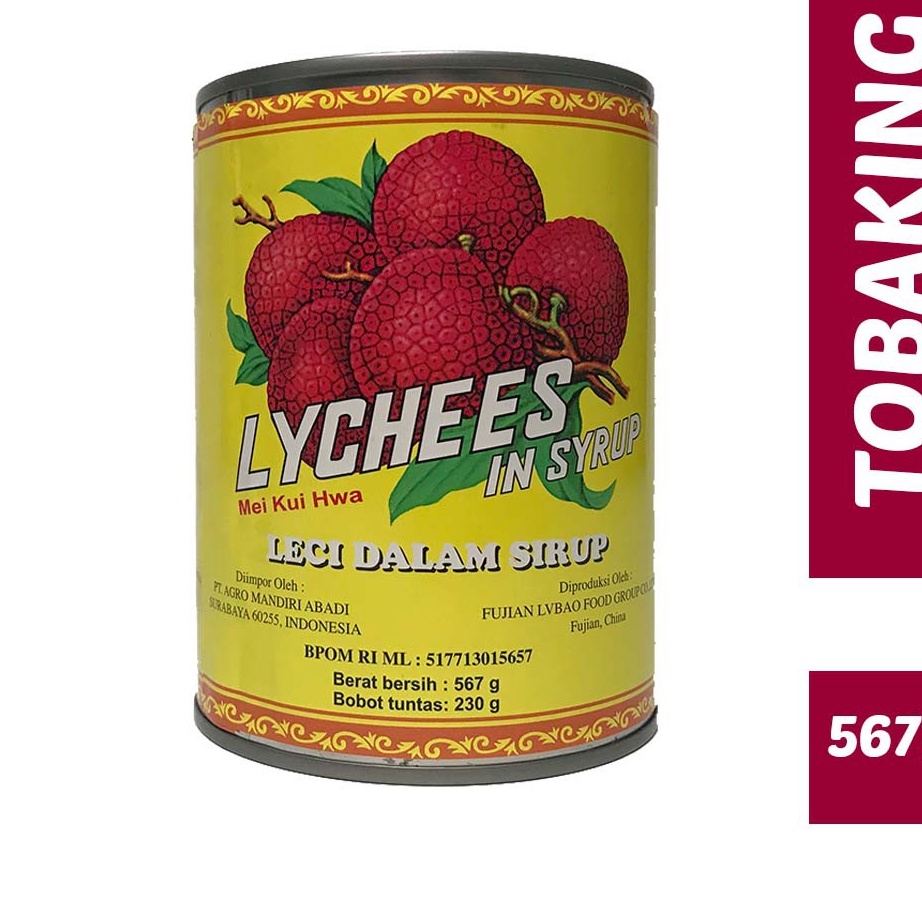 

>XG34448< Lychee in Syrup 567 gr (Leci Kaleng) Mei Kui Hwa