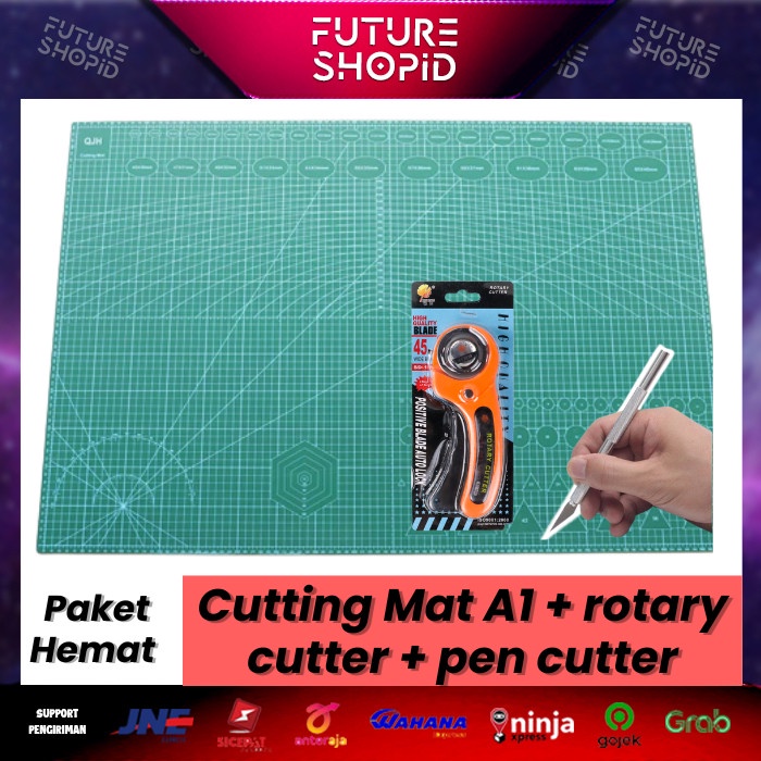 

Terlaris Paket Cutting Mat A1 + Rotary Cutter 45Mm + Pen Cutter