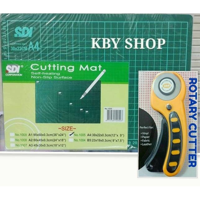 

Terlaris Cutting Mat Paket Cutting Mat Sdi A4 + Rotary Cutter