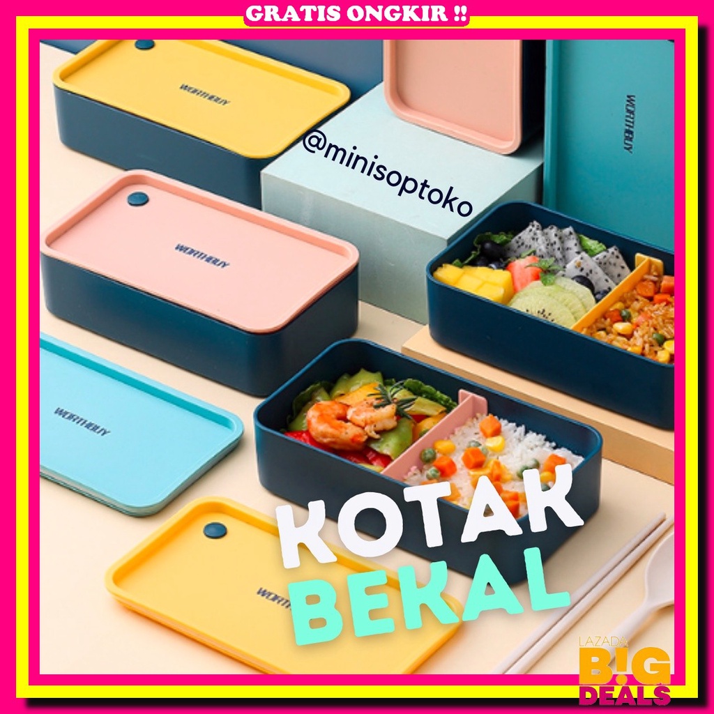 Lunch Box Set Kotak Bekal Makan Jerami Gandum Bekal Kotak Makan Wheat Straw Kotak Bekal Makan Lunch 