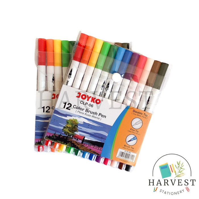 

Best Seller Joyko Color Brush Pen Double Tip Set (12-Warna) Clp-06