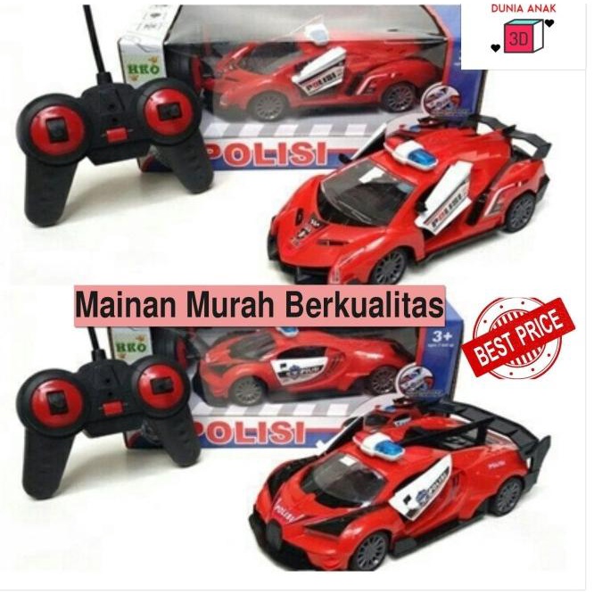 Mobil Rc Remote Control Patrol Polisi (Pjr)+Suara Sirine
