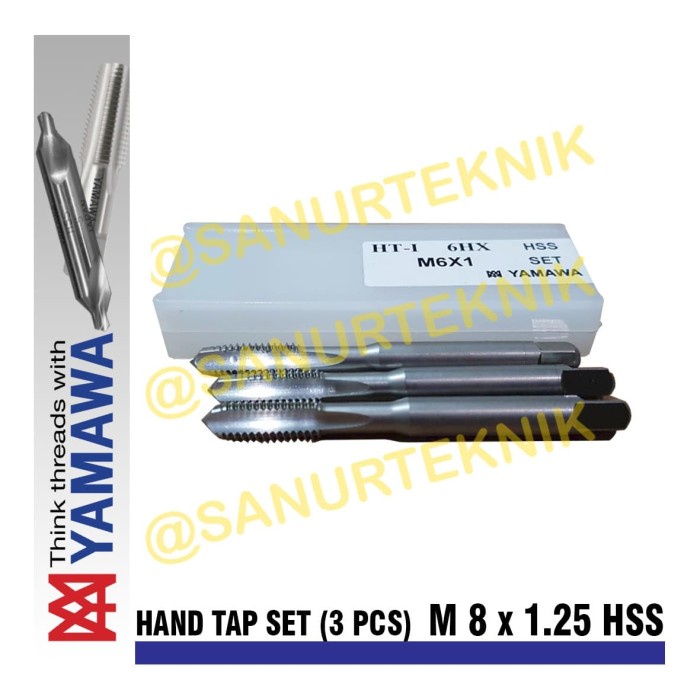 Terlaris Hand Tap Yamawa M8 X 1.25 / M8X1.25 / M 8 X 1.25 / M8 X 1,25 / M8X1,25