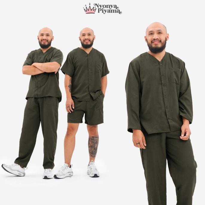 Nyonya Piyama Poly Bamboo Piyama Pria - Cobalt Oversized Cozy