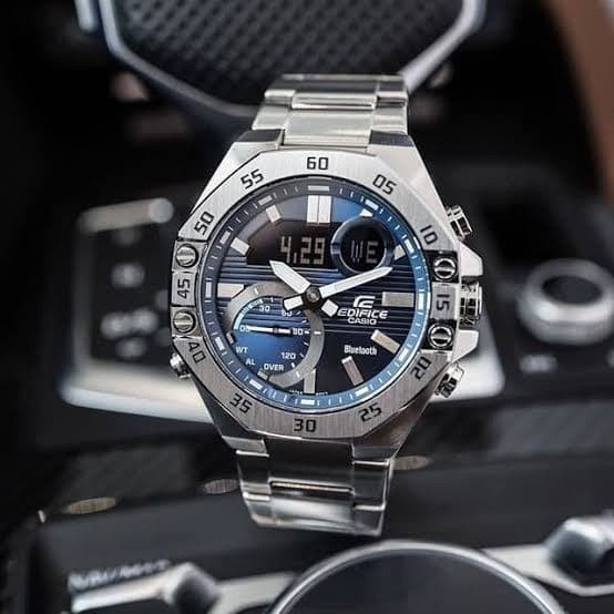 FLASH SALE JAM TANGAN / ARLOJI CASIO EDIFICE ECB10 BLUESIL FULLSET BOX ORIGINAL TERLARIS