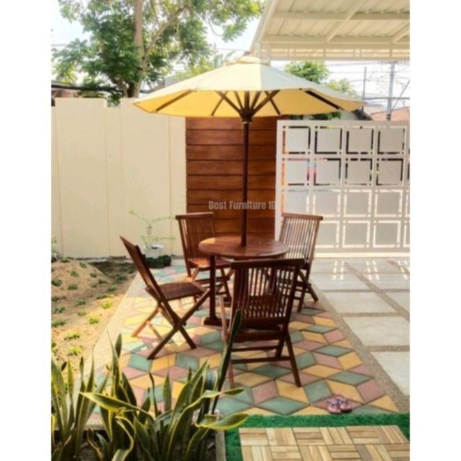 Sale Terbatas Meja Kursi Jati Payung Taman Minimalis Cafe Diameter