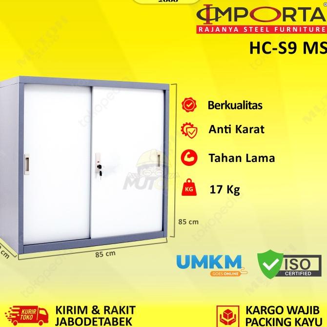 

New Importa Hc-S9 Bt Ms Lemari Arsip Besi Pintu Sliding Plat Pendek Limited Edition