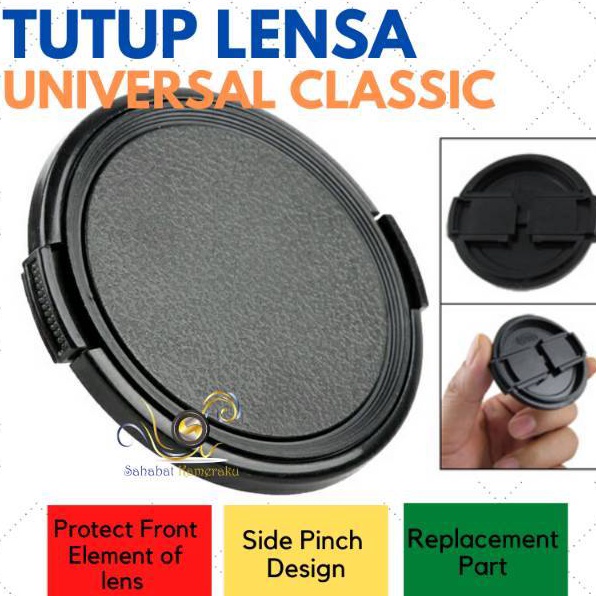 ➥Stock Banyak✰ Front Lens Cap / Tutup Lensa Universal (model clasic Vintage) 37mm 39mm 40.5mm 49mm 5
