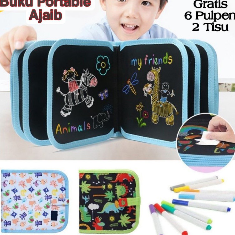 

Seller❉ QYAQO BUKU GAMBAR PORTABLE MAGIC BOOK/ BlACK BOOK PORTABLE/ BUKU GAMBAR AJAIB REUSABLE BISA DIHAPUS B34 Murah Banget