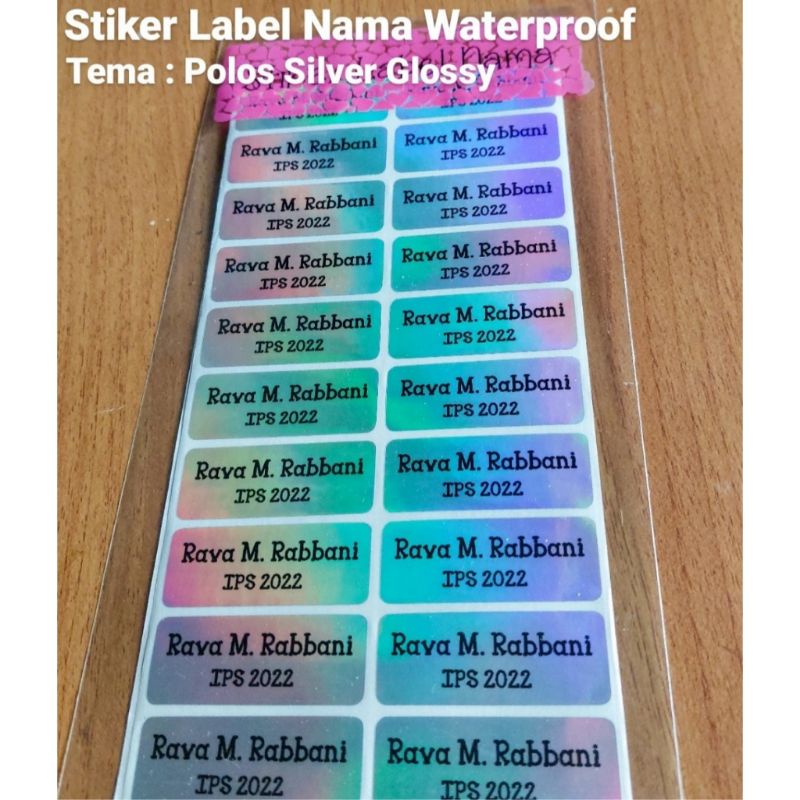 

SILVER GLOSSY ~ STIKER LABEL NAMA WATERPROOF / LABEL NAMA / STIKER NAMA / STIKER ANAK SEKOLAH / STIKER TAHAN AIR