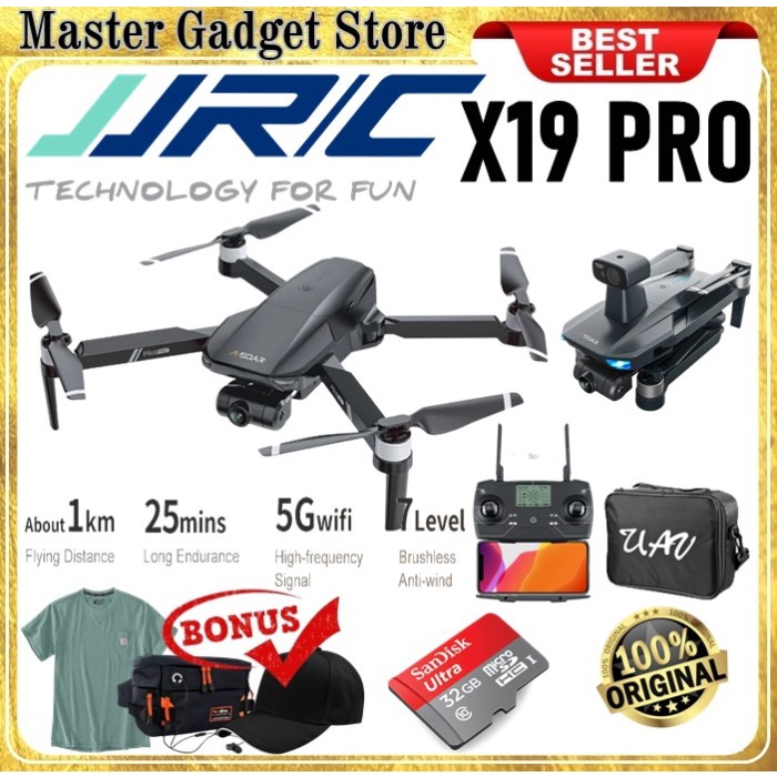 RC DRONE JJRC X19 PRO GPS BRUSHLESS OAS CAMERA WIFI FPV 4K 1KM 2 AXIS ORIGINAL