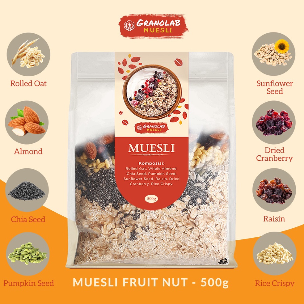 

↙ Muesli Fruit and Seed 500 gr - Granolab Muesli わ