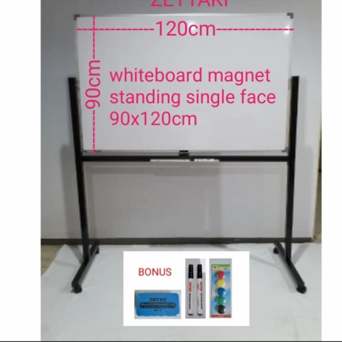 

Papan Tulis Whiteboard Standing Magnet Single Face Zettaki 90X120Cm