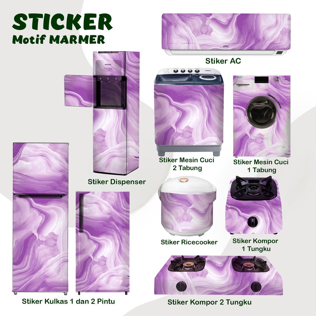 Stiker kulkas kompor mesin cuci 1 2 pintu tabung mata Rice Cooker Dispenser Ac Marmer
