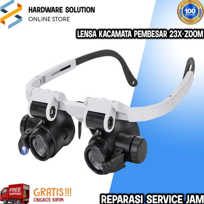 

Lensa Kacamata Pembesar 23X Zoom Magnifier 2 Led Reparasi Service Jam