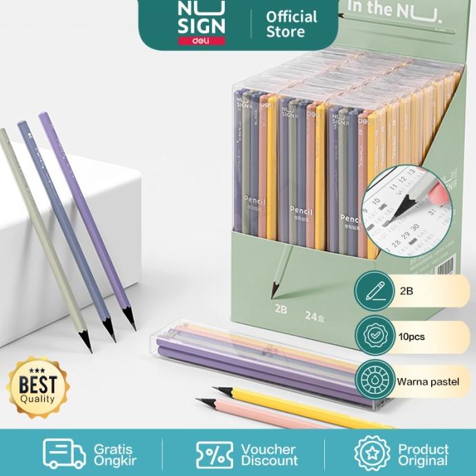 

Nusign Graphite Pencil / Pensil 2B Warna Lucu Non Toxic Ns724