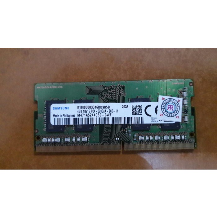 SODIMM SAMSUNG DDR4 4GB 1RX16 PC4 3200AA M471A5244CBO-CWE