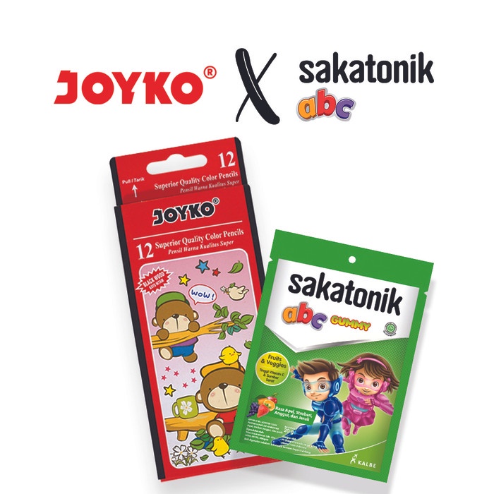 

Joyko Pensil Warna Black Wood Cp-1 & Sakatonik Abc Gummy Fruit