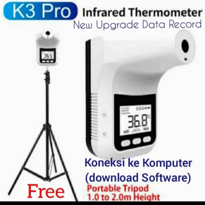 Terlaris K3 Pro & Tripod / Thermometer Infrared / Termometer Digital / K3 Pro