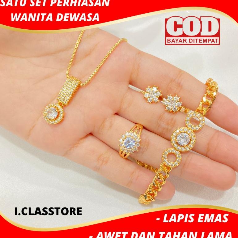 Set Perhiasan Kalung Gelang Anting Cincin aksesoris fashion wanita xuping asli kualitas terbaik