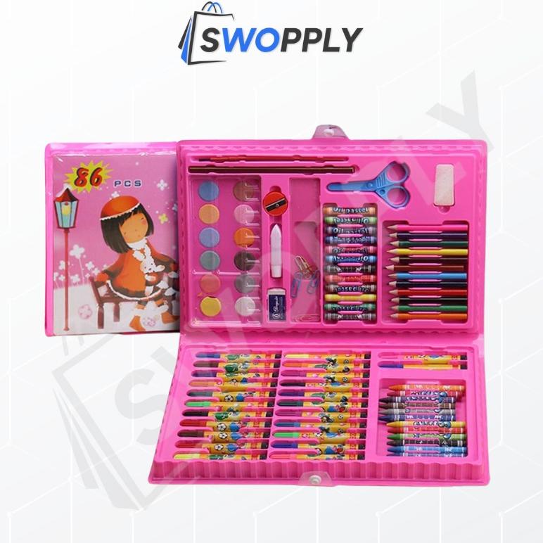 

Swopply Crayon Set Isi 86 Pensil Warna Cat Air Alat Lukis Karakter Stationary Color Pencil