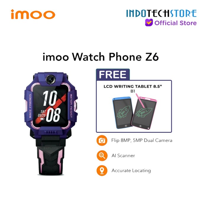 Terlaris Imoo Smartwatch Z6 Jam Tangan Anak Imoo Z6 Frozen Edition / Hijau Ungu