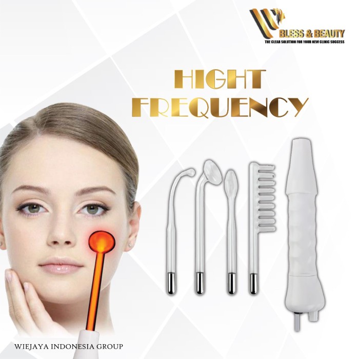 Terlaris Alat Hf Facial Portable Alat Hight Frequency Facial Hf 4 Fungsi New