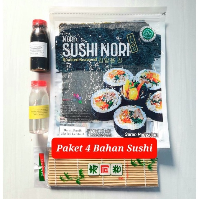 

➼Paling Popular➩ RSIRH Paket bahan sushi tipe 4 lengkap nori cuka bambu sushi shoyu dried seaweed vinegar soy sauce tikar kecap asin shoyu L77 Produk Keren