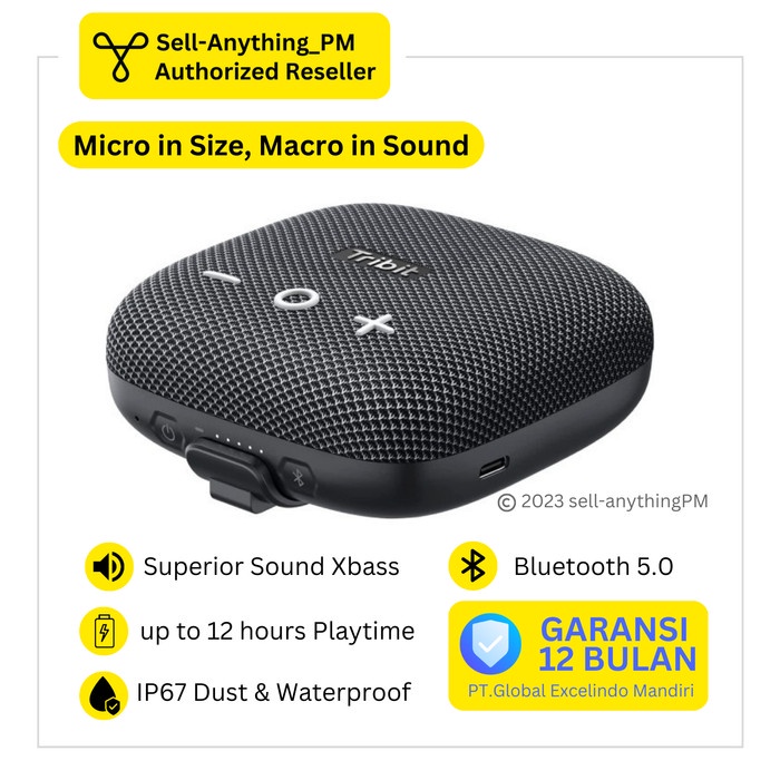 TRIBIT StormBox Micro 2 Bluetooth 5.3 USB-C Portable Speaker