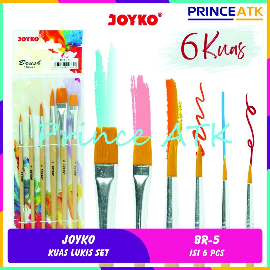 

[KODE PRODUK 88AEK8496] JOYKO KUAS LUKIS SET BR-5 ISI 6 PCS