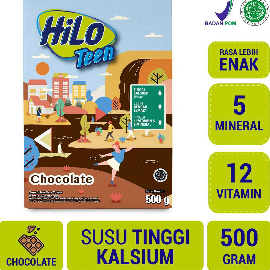 

[KODE PRODUK WETQ05249] HiLo Teen Chocolate 500 gram - Susu Tinggi Kalsium Rendah Lemak