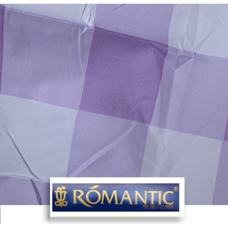 PROMO AESTHETIC KOREA BEDCOVER SPREI UNGU LILAC KOTAK PASTEL BY ROMANTIC TERLARIS