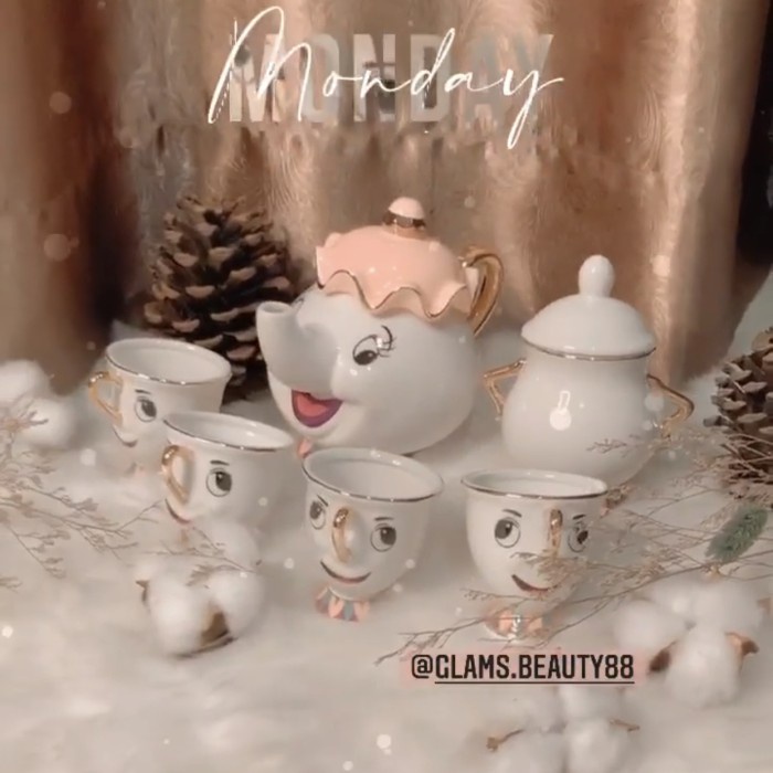 Terlaris Beauty And The Beast Teapot Mug Mrs Potts Chip / Teapot Keramik