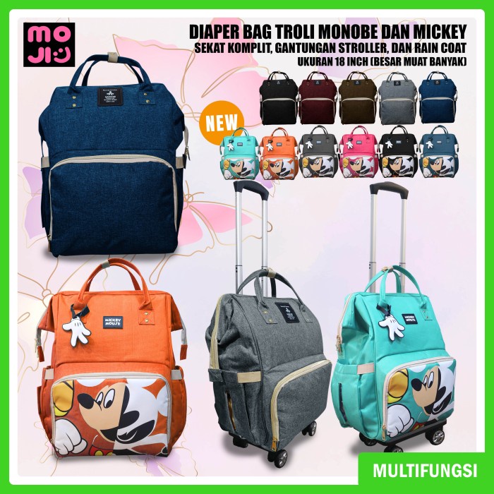 Terlaris Tas Diaper Bag Trolley Monobe / Tas Popok Bayi Troli Ukuran Besar