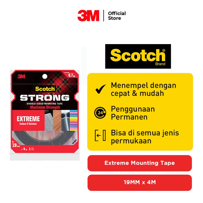 

Terlaris Scotch 3M Perekat Isolasi Extreme Mounting Tape 414-M19 19 Mm X 4 M