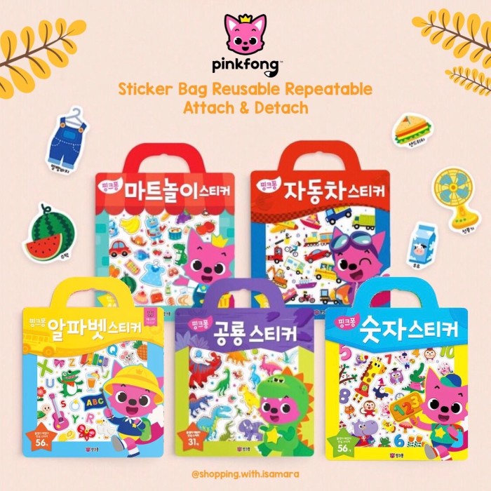 Terlaris Pinkfong Bag Sticker - Alphabet