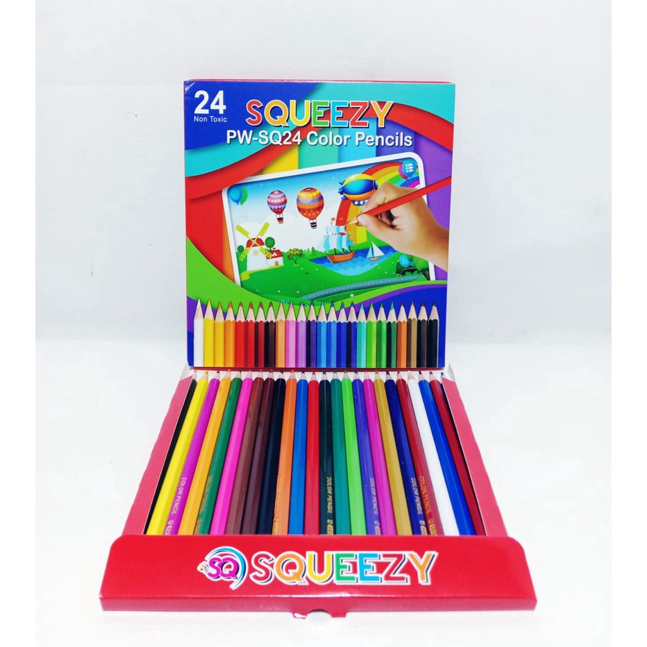 

[KODE PRODUK TQLTI3544] Harga Grosir (1packs/24pcs ) Pensil Warna Panjang 24 Warna PW-SQ24