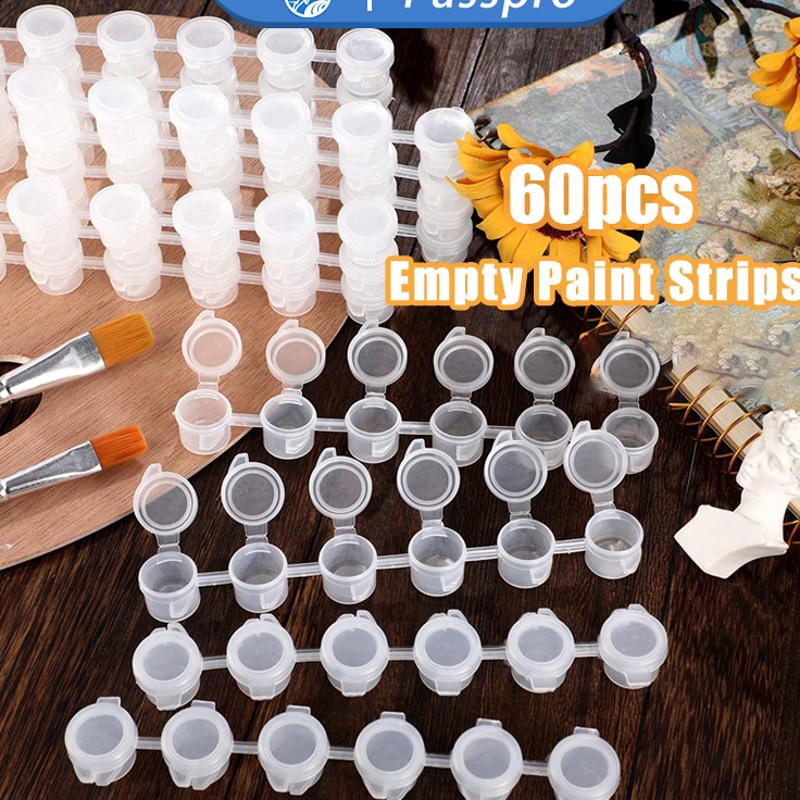 

[KODE PRODUK KQE9Q7936] 60pcs Pot Cat Plastik Renteng 6x3ml Empty Paint Strips Tabung Tempat Cat Paint Pot Cat Mini Empty Paint Cup