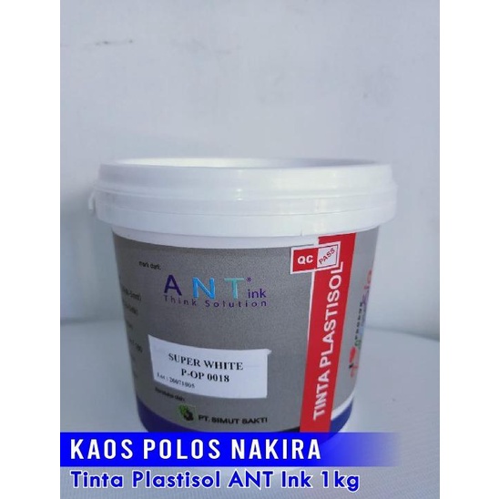 

Terlaris Tinta Plastisol ANT Ink / Cat Sablon Plastisol White 1 kg SALE