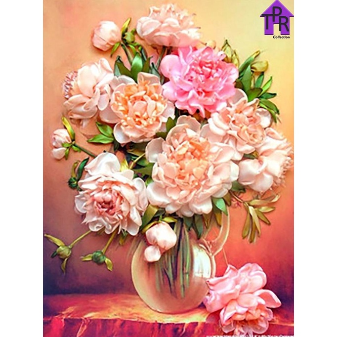 

DIY - Set Melukis / paint by number kit - FLOWER 40x50cm. part-13