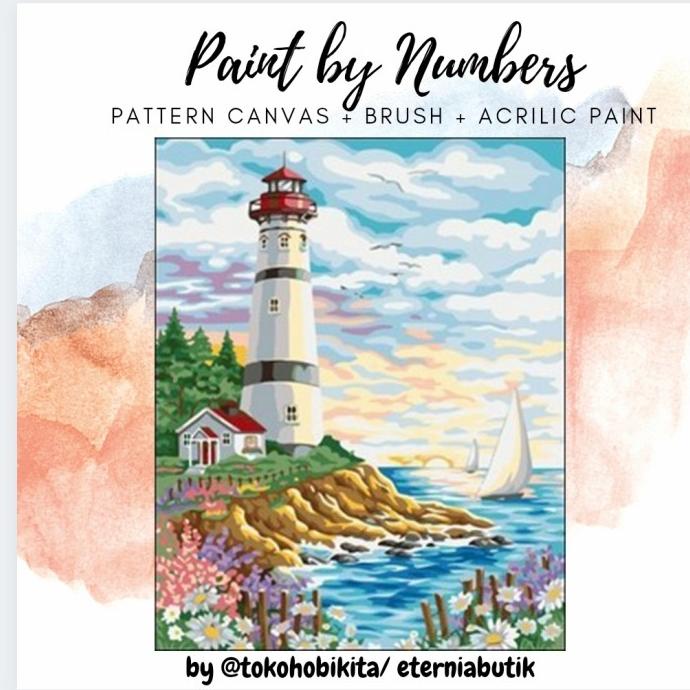 

PAINTING BY NUMBER OIL PAINTING beach