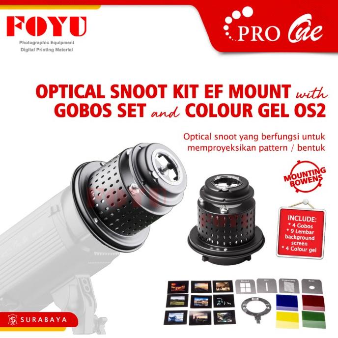 

Optical Snoot Kit EF Mount With Gobos Set and Colour Gel Pro One OS2